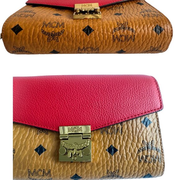 MCM Visetos Millie Leather Chain Crossbody Bag - Picture 5 of 12